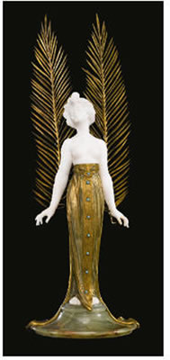 FEMALE BEAUTY WITH PALM LEAVES by Georges Flamand - Auction record, sale price, and art valuation. Compare with similar artists and explore comparable artworks.
