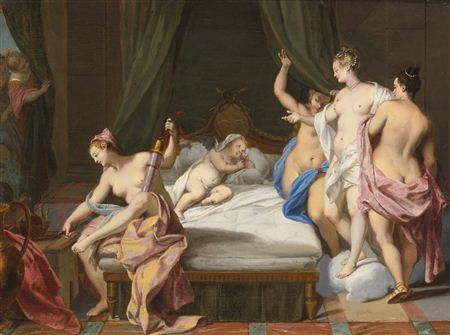 VENUS AND THE THREE GRACES TENDING CUPID