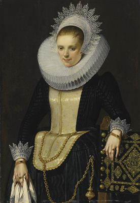 PORTRAIT OF A LADY IN ELEGANT DRESS