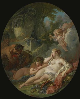 SLEEPING BACCHANTES SURPRISED BY SATYRS