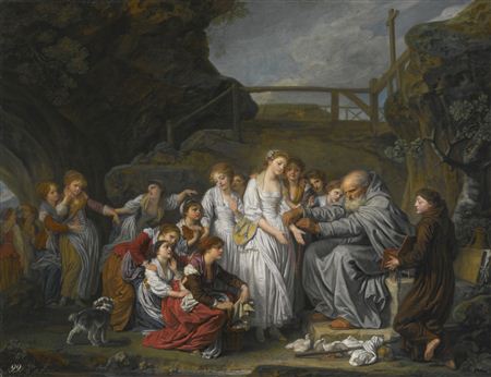THE HERMIT, OR THE DISTRIBUTOR OF ROSARIE by Jean-Baptiste Greuze - Auction record, sale price, and art valuation. Compare with similar artists and explore comparable artworks.