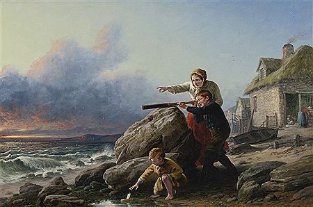 WATCHING FOR BOATS by William Bromley III - Auction record, sale price, and art valuation. Compare with similar artists and explore comparable artworks.