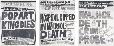 WARHOL DIES [3 WORKS] by Aleksandra Mir - Auction record, sale price, and art valuation. Compare with similar artists and explore comparable artworks.