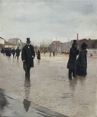 LEAVING MONTMARTRE CEMETERY by Jean Beraud - Auction record, sale price, and art valuation. Compare with similar artists and explore comparable artworks.