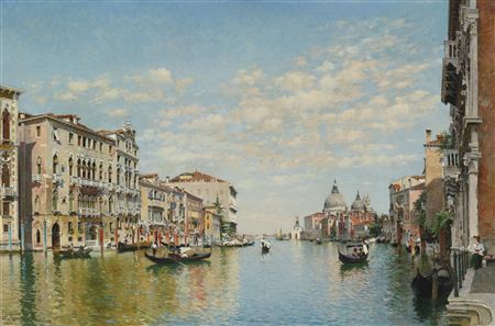 GONDOLIERS ON THE GRAND CANAL, VENICE