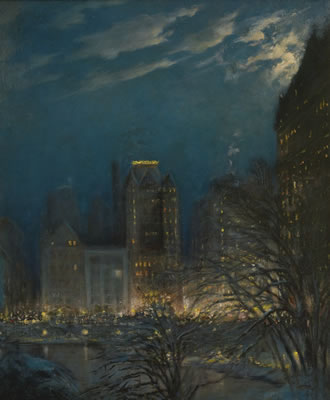 THE VIEW FROM CENTRAL PARK AT NIGHT