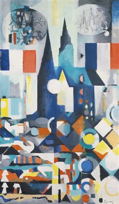 CHARTRES AUX DRAPEAUX by Jacques Lagrange - Auction record, sale price, and art valuation. Compare with similar artists and explore comparable artworks.
