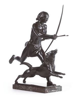 INDIAN HUNTER AND HIS DOG