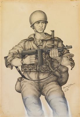 Portrait of Arthur Szyk: SELF-PORTRAIT IN ARMY UNIFORM