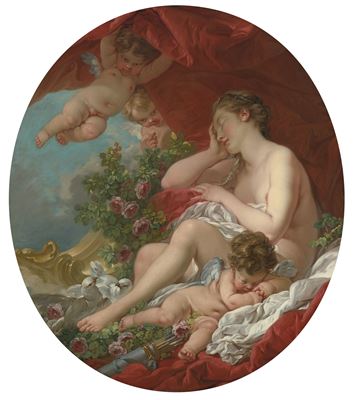 Sample artwork by Francois Boucher (1703 - 1770), known for rococo portrait, landscape and mythology painting, engraving, palace decorating - View similar artists and auction records