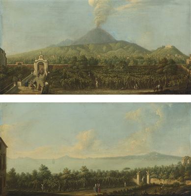 TWO VIEWS OF WILLIAM HAMILTON'S VILLA, THE "VILLA ANGELICA", NAPLES (2)