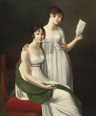 PORTRAIT OF TWO YOUNG WOMEN, SAID TO BE THE BARONESS PICHON AND MME DE FOURCROY