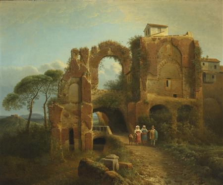 ITALIAN LANDSCAPE WITH FIGURES AND RUINS by Josephus Augustus Knip - Auction record, sale price, and art valuation. Compare with similar artists and explore comparable artworks.