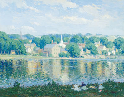 Sample artwork by George Stengel (1872 - 1937), known for impressionist landscape, marine. townscape, and genre painting - View similar artists and auction records