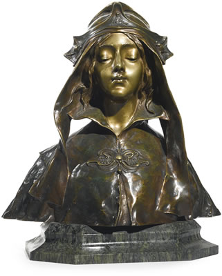 A PRE-RAPHAELITE BUST by Henri Jacobs - Auction record, sale price, and art valuation. Compare with similar artists and explore comparable artworks.