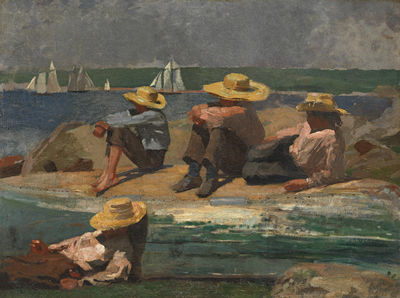 CHILDREN ON THE BEACH (WATCHING THE TIDE GO OUT; WATCHING THE BOATS)