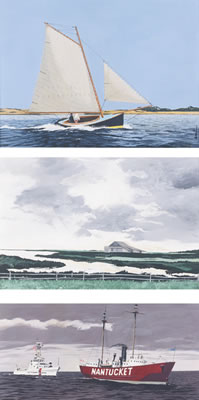 NANTUCKET LIGHT BOAT; TUCKERNECK BARN, NANTUCKET; AND NANTUCKET COAST GUARD: THREE WORKS