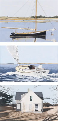 BLACK SLOOP; CATNIP; AND WHITE HOUSE, NANTUCKET: THREE WORKS