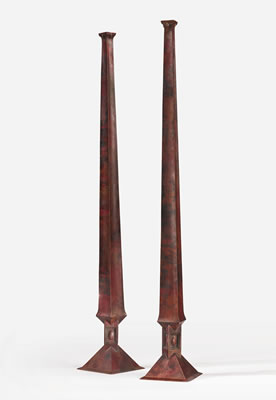 AN IMPORTANT AND RARE PAIR OF "WEED" VASES