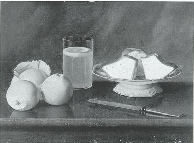 Still Life: Lemonade, Cake, Oranges