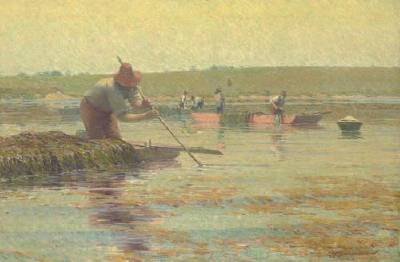 Sample artwork by Edward Barnard (1855 - 1909), known for landscape, coastal, genre and portrait painting - View similar artists and auction records