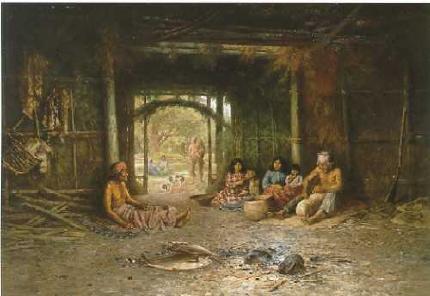 Interior of a Pomo Dwelling
