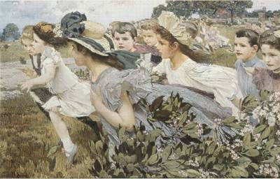 Sample artwork by Harry Mills Walcott (1870 - 1944), known for genre-child, portrait, landscape, teacher - View similar artists and auction records