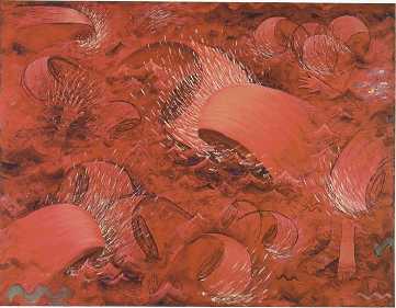 Sample artwork by Louisa Lizbeth Chase (1951 - 2016), known for abstract painting and printmaking, caligraphy scribbles - View similar artists and auction records