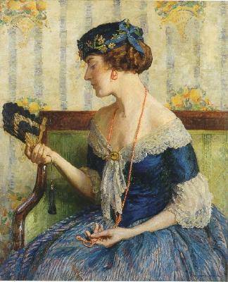 The Black Fan by Lee Lufkin Kaula - Auction record, sale price, and art valuation. Compare with similar artists and explore comparable artworks.