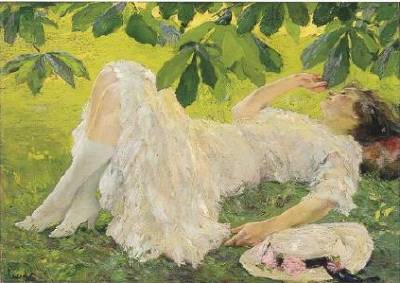 Reclining Woman in White