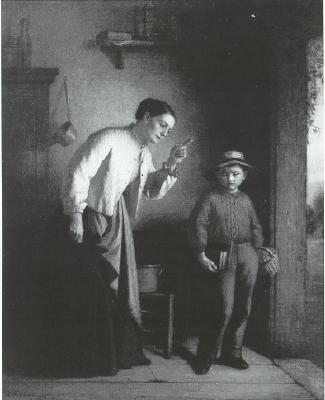 Mother Scolding Her Son by Platt Powell Ryder - Auction record, sale price, and art valuation. Compare with similar artists and explore comparable artworks.