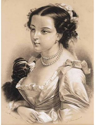 PORTRAIT OF A YOUNG LADY WITH HER LITTLE DOG