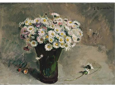 A STILL LIFE WITH DAISIES IN A VASE