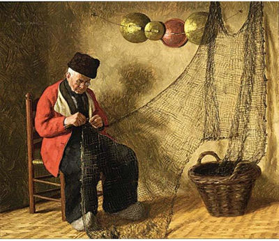 A VOLENDAM FISHERMAN IN AN INTERIOR by Wilhelm Gdanietz - Auction record, sale price, and art valuation. Compare with similar artists and explore comparable artworks.