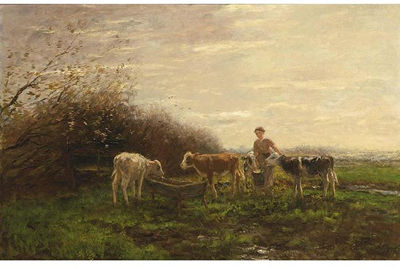 TENDING THE COWS by Willem Maris - Auction record, sale price, and art valuation. Compare with similar artists and explore comparable artworks.