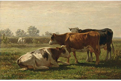 COWS IN A SUMMER LANDSCAPE