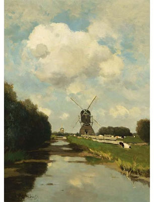 WINDMILLS ALONG A WATERWAY NEAR THE WOERDENSE VERLAAT by Johann Hendrik Weissenbruch - Auction record, sale price, and art valuation. Compare with similar artists and explore comparable artworks.