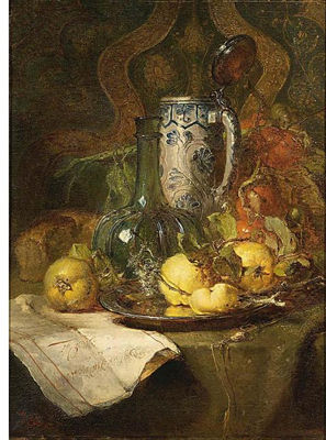 A STILL LIFE WITH QUINCEPEARS AND A PITCHER by Maria Vos - Auction record, sale price, and art valuation. Compare with similar artists and explore comparable artworks.