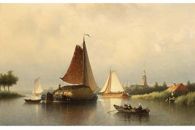 THE HAY BARGE by Johan Adolph Rust - Auction record, sale price, and art valuation. Compare with similar artists and explore comparable artworks.