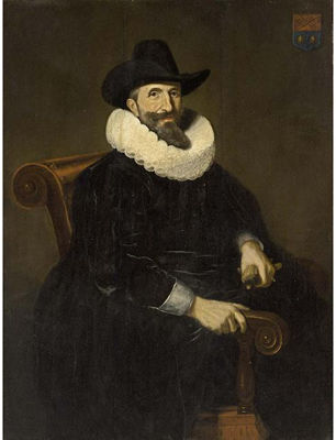 A PORTRAIT OF ELIAS VAN CUELEN (C.1585-AFTER 1652), SEATED THREE-QUARTER LENGTH, WEARING A BLACK COAT WITH WHITE CUFFS AND COLLAR AND A HAT, HOLDING GLOVES IN HIS LEFT HAND by Dirck Dircksz - Auction record, sale price, and art valuation. Compare with similar artists and explore comparable artworks.