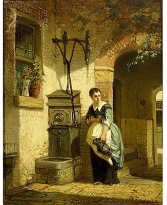 A KITCHEN MAID IN A COURTYARD by Johann Anthonie Balthasar Stroebel - Auction record, sale price, and art valuation. Compare with similar artists and explore comparable artworks.