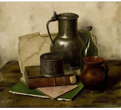Sample artwork by Henk Bos (1901 - 1979), known for classical still life painting - View similar artists and auction records