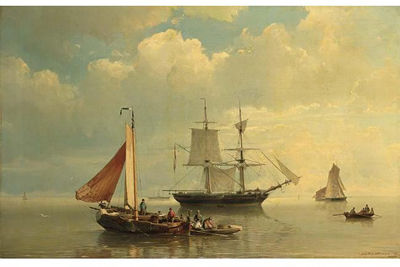 Sample artwork by Johannes Hermanus Barend Koekkoek (1836/40 - 1909/12), known for luminous, atmospheric marine, landscape and figure painting - View similar artists and auction records