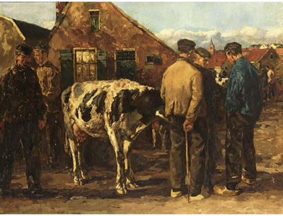 A CATTLE MARKET ON DE GROEST, HILVERSUM