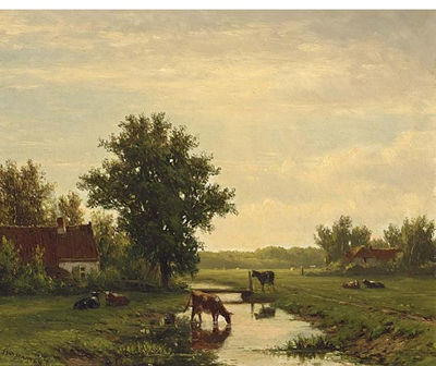 COWS IN A SUMMER LANDSCAPE