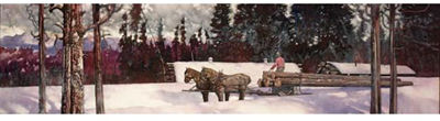 A TRANSPORT OF WOOD BY HORSES AND SLEDGE