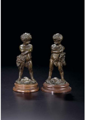 A PAIR OF THEATRICAL BRONZE PUTTI by Louis Kley - Auction record, sale price, and art valuation. Compare with similar artists and explore comparable artworks.