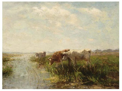 COWS IN A POLDER LANDSCAPE