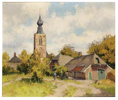 Sample artwork by Adrianus Johannes Zwart (1903 - 1981), known for landscape and still life painting - View similar artists and auction records