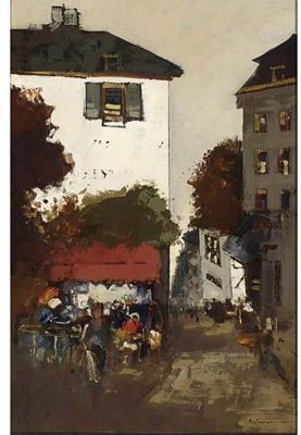 A STREETSCENE IN THE SOUTH OF FRANCE by Jan Rijlaarsdam - Auction record, sale price, and art valuation. Compare with similar artists and explore comparable artworks.